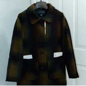 Pendleton Ladies' Wool Topper Coat in Green Plaid NWT